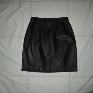 Black leather skirt